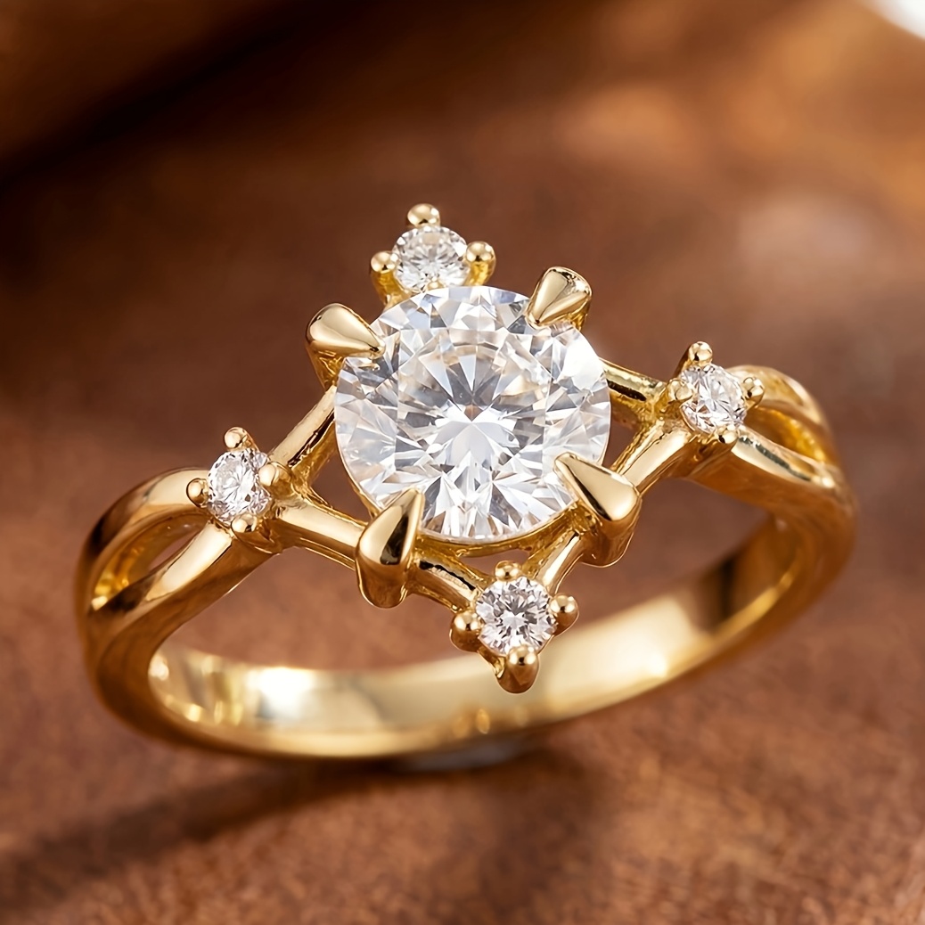 Women's Geometric Luxury Snowflake Ring, Exquisite Design